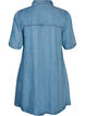 Lyocell-denimmekko napeilla ja lyhyill&auml; hihoilla, Sininen, Packshot image number 1