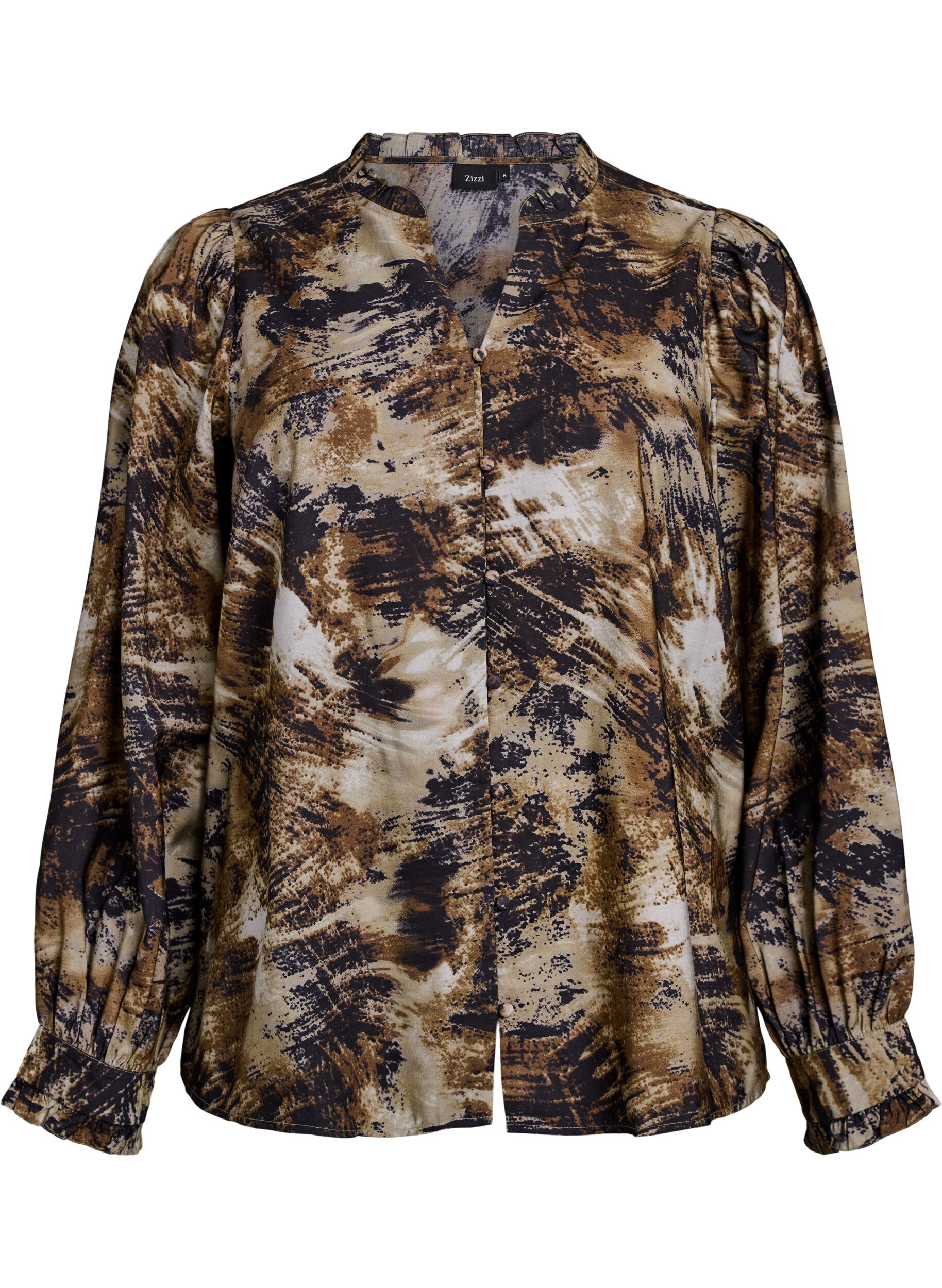 Painokuvioitu pusero napeilla