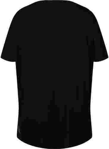 Viskoosinen T-paita treeniin pyöreällä pääntiellä, Black, Packshot image number 1
