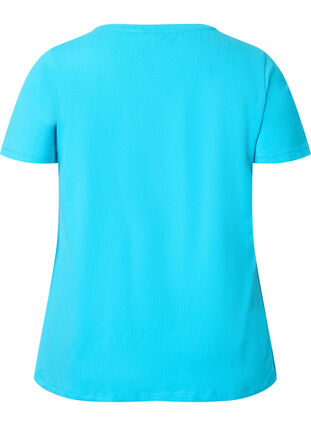 Yksivärinen perus t-paita puuvillasta, Blue Atoll, Packshot image number 1