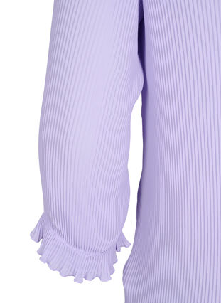 Pliseerattu pusero 3/4-hihoilla, Lavender, Packshot image number 3
