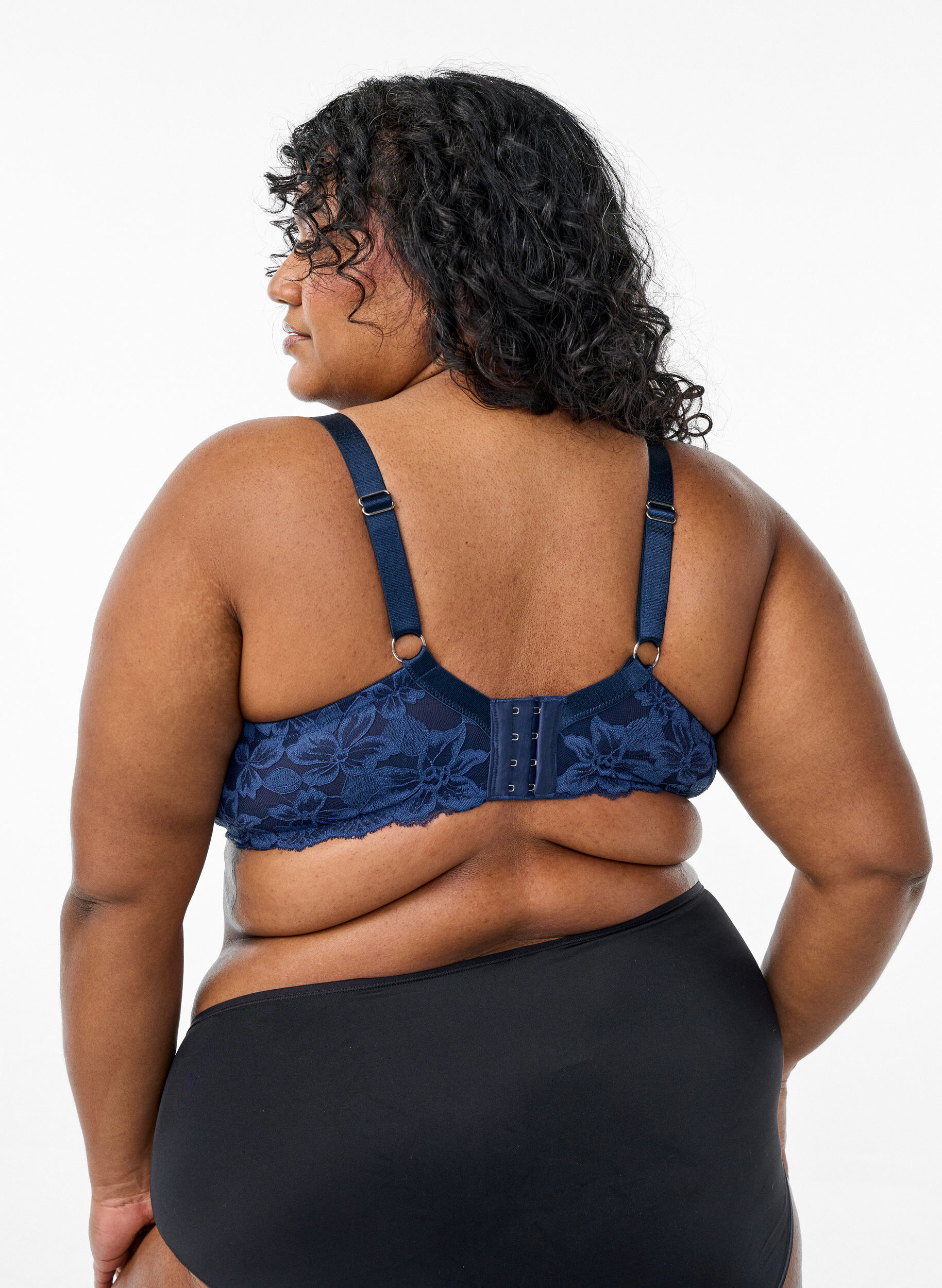 Zizzi Muotoillut pitsirintaliivit, Sininen, Model image number 2