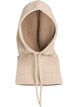 Neulottu balaclava, jossa on kiristysnauhat, Beige, Packshot image number 0