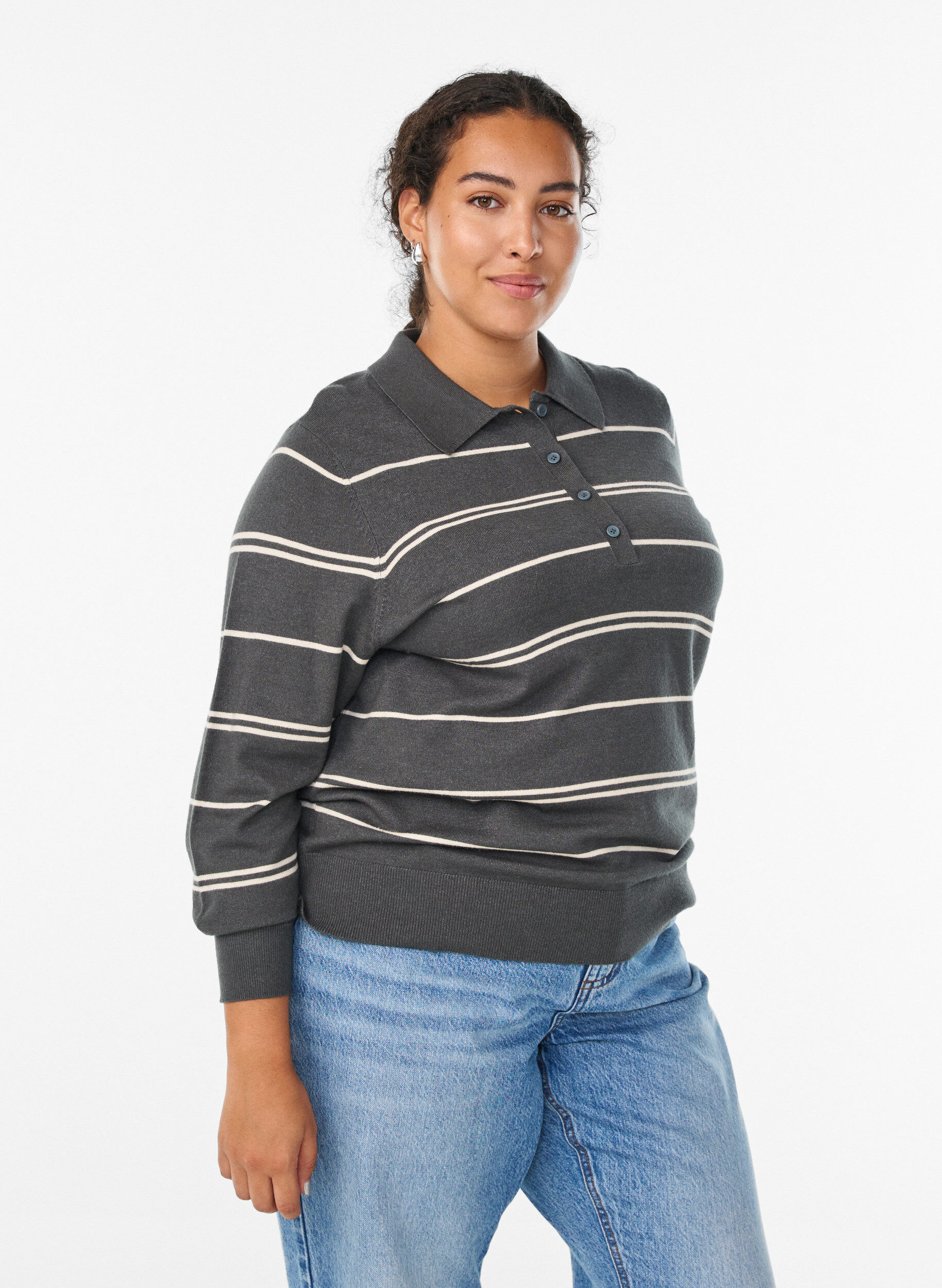 Neulepusero kauluksella, Vihre&auml;, Model