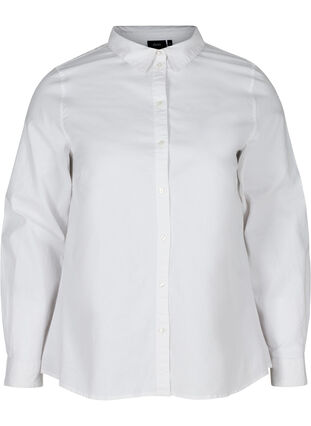 Pitkähihainen paita puuvillasta , Bright White, Packshot image number 0
