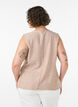Raidallinen liivi pellavaa ja viskoosia, Beige, Model image number 2