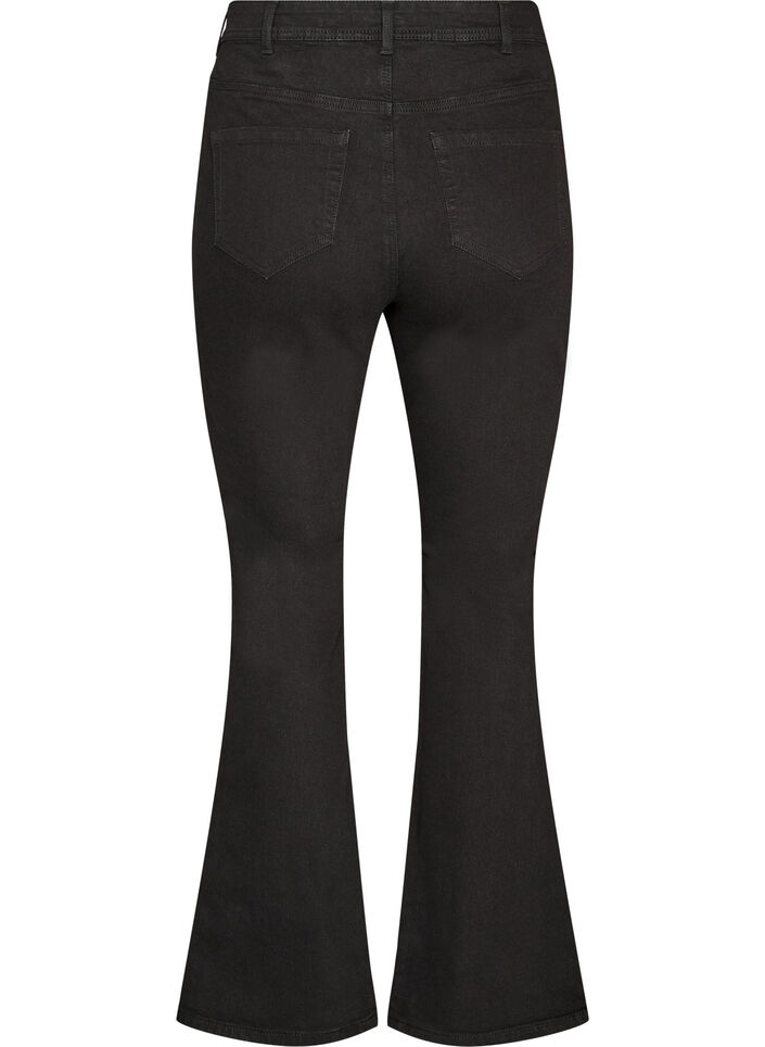 Korkeavy&ouml;t&auml;r&ouml;iset bootcut-farkut, Musta, Packshot image number 1