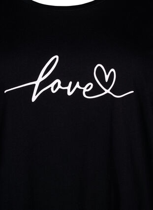 Puuvillainen T-paita painatuksella, Black W. Love, Packshot image number 2