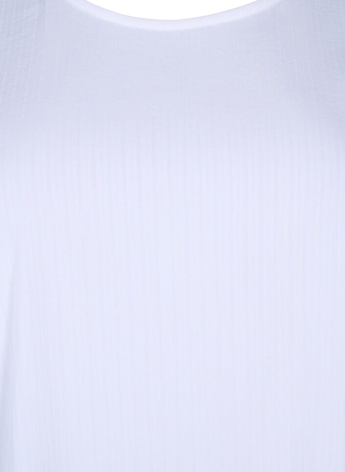 Lyhythihainen viskoosipusero nauhoilla, Bright White, Packshot image number 2