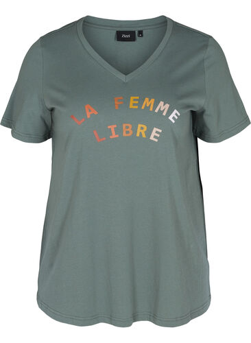 T-paita printillä, Balsam Green FEMME, Packshot image number 0