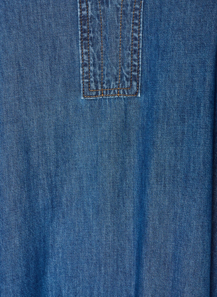 Denim-maximekko r&ouml;yhel&ouml;kerroksilla, Sininen, Packshot image number 2