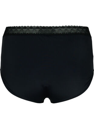 Korkeavyötäröiset alushousut pitsiyksityiskohdilla, Black, Packshot image number 1