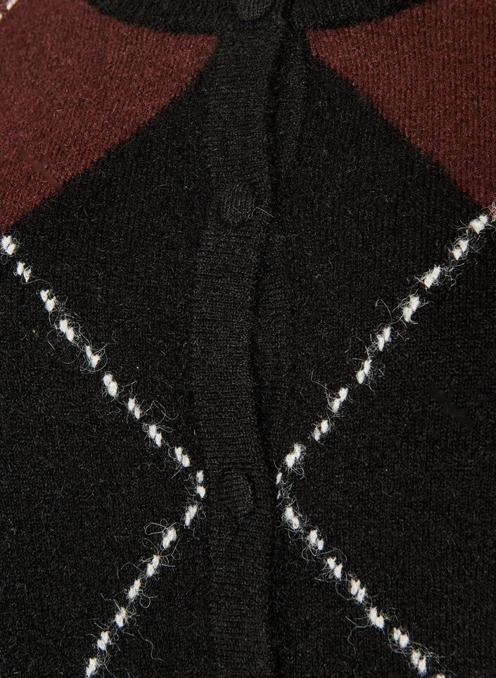 Neuletakki argyle-kuviolla, Musta, Packshot image number 2