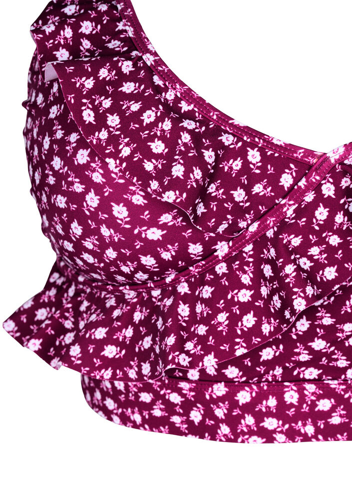  Kukallinen bikinien yl&auml;osa r&ouml;yhel&ouml;yksityiskohdilla, Punainen, Packshot image number 2