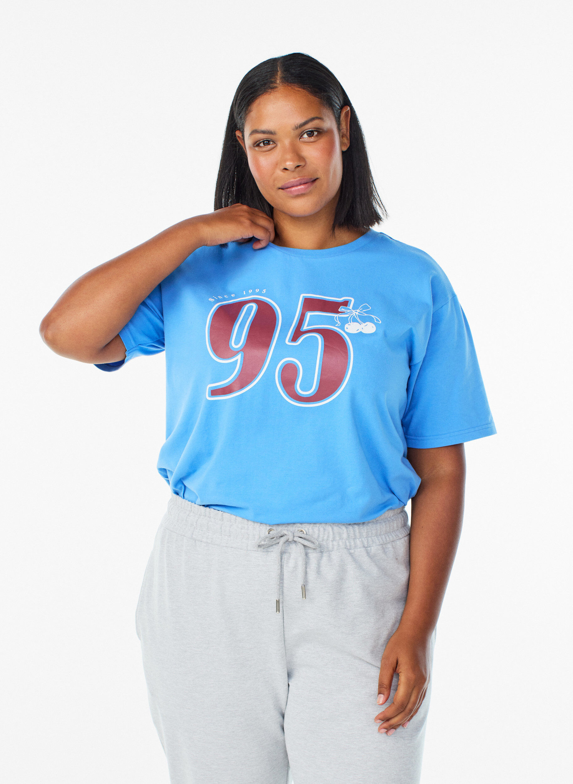 Urheilullinen T-paita luomupuuvillasta, Sininen, Model