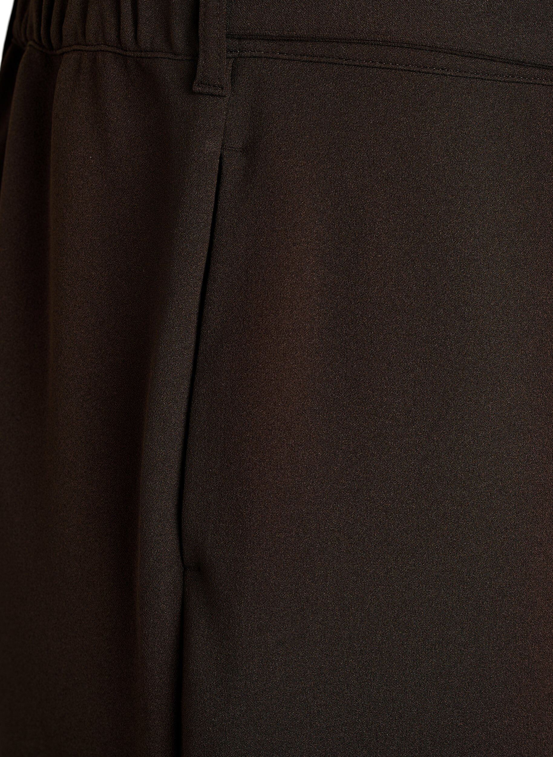 Zizzi Korkeavy&ouml;t&auml;r&ouml;iset housut vy&ouml;detaljilla ja kultasoljella, Ruskea, Packshot image number 3