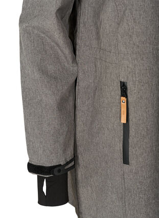 Softshell-takki hupulla ja taskuilla , Medium Grey Melange, Packshot image number 3