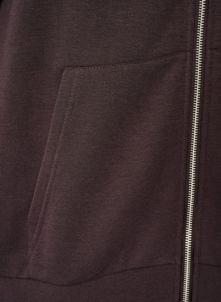 Hupullinen collegepaita vetoketjulla ja taskuilla, Ruskea, Packshot image number 3