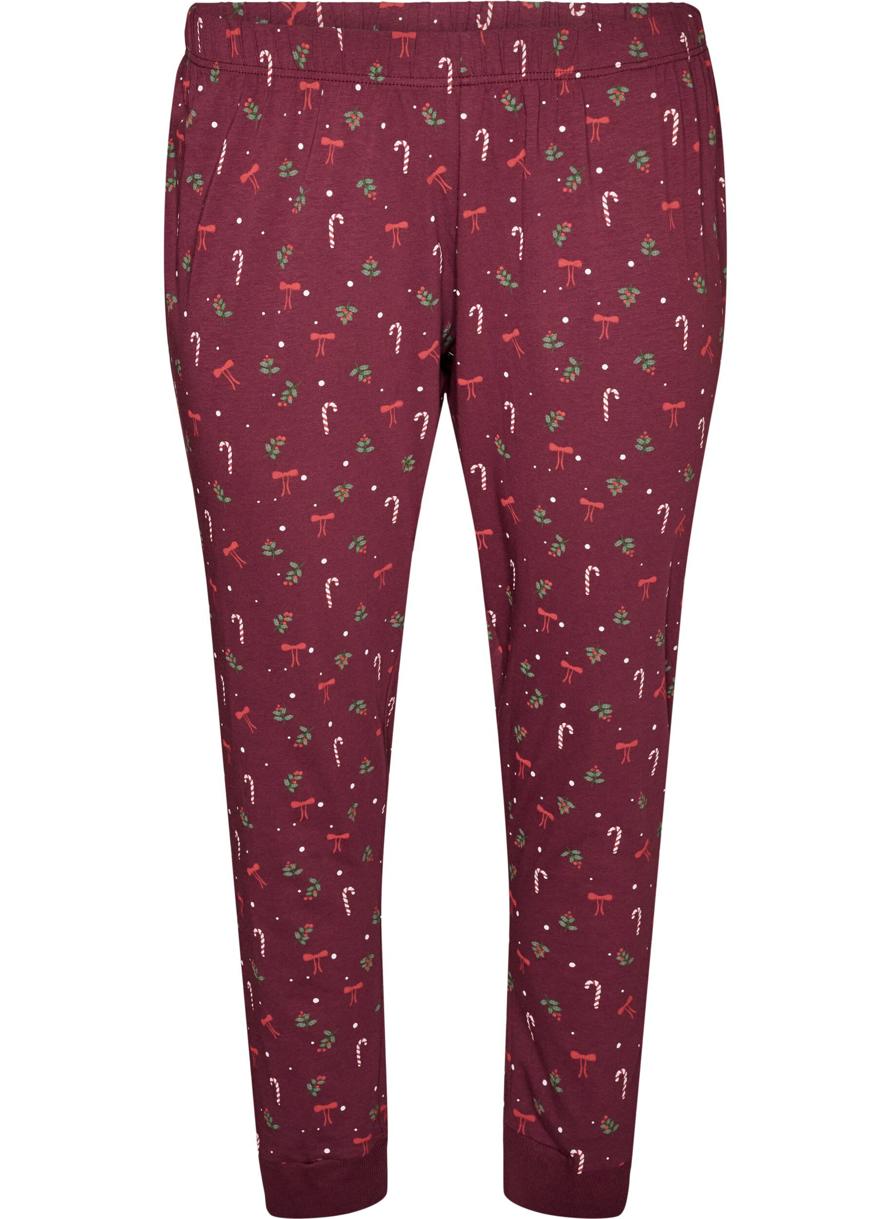 ZizziPainetut pyjamahousut, Tumma Bordeaux, Packshot image number 0