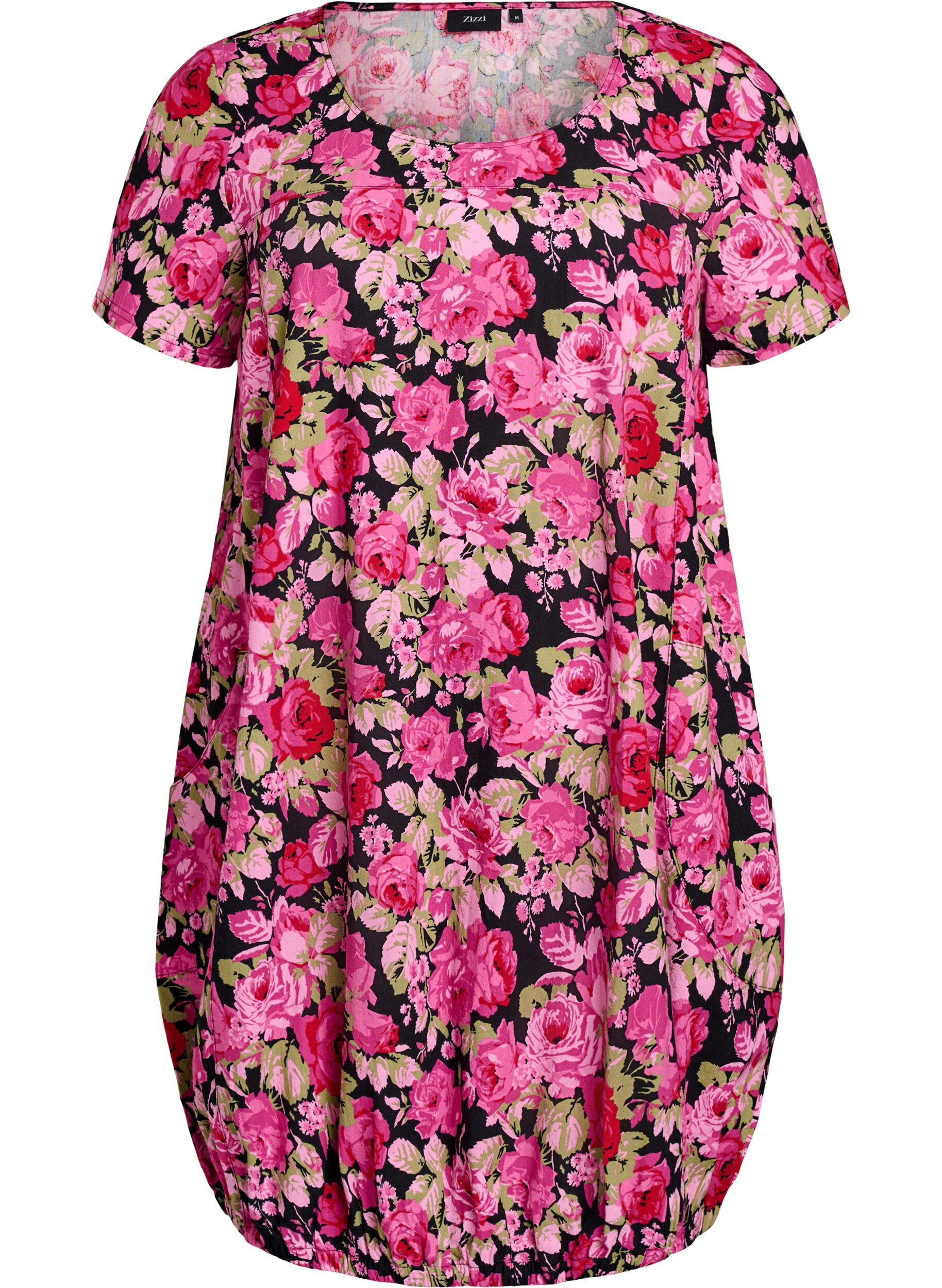 Lyhythihainen painokuvioitu puuvillamekko