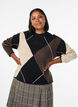 Neulepaita suurilla ruuduilla ja kontrastihihat, Musta, Model image number 0