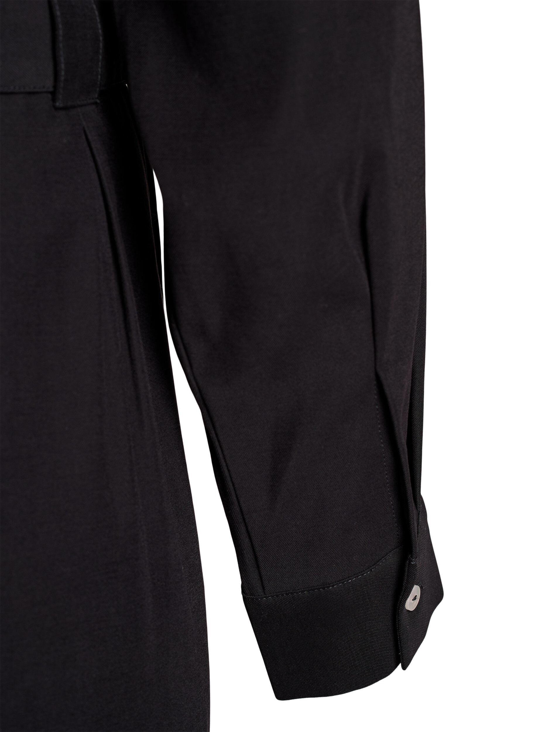 Zizzi Paitamekko solmittavalla vy&ouml;ll&auml; ja pitk&auml;t hihat, Musta, Packshot image number 3