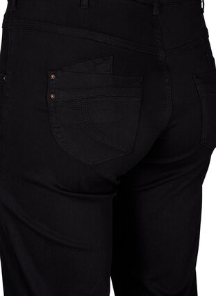 Regular fit Gemma-farkut korkealla vyötäröllä, Black, Packshot image number 3
