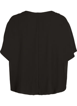 Lyhyt paita väljillä mesh-hihoilla, Black, Packshot image number 1