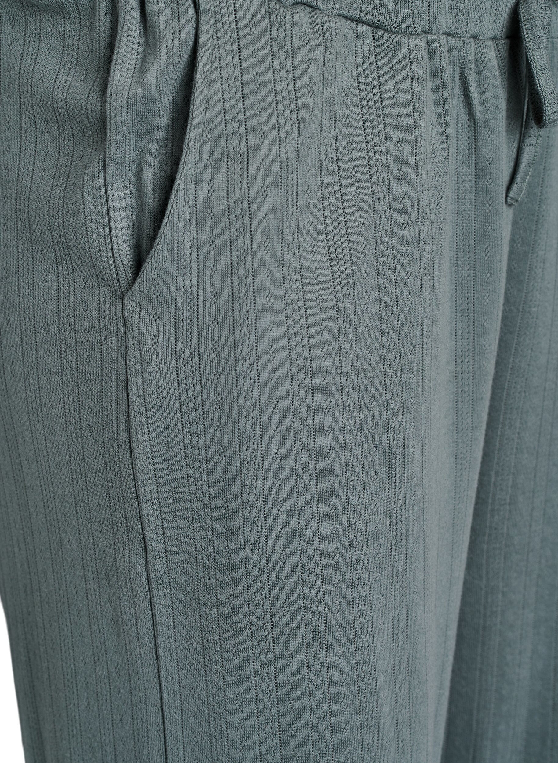 Zizzi Puuvillaiset y&ouml;housut, Vihre&auml;, Packshot image number 2