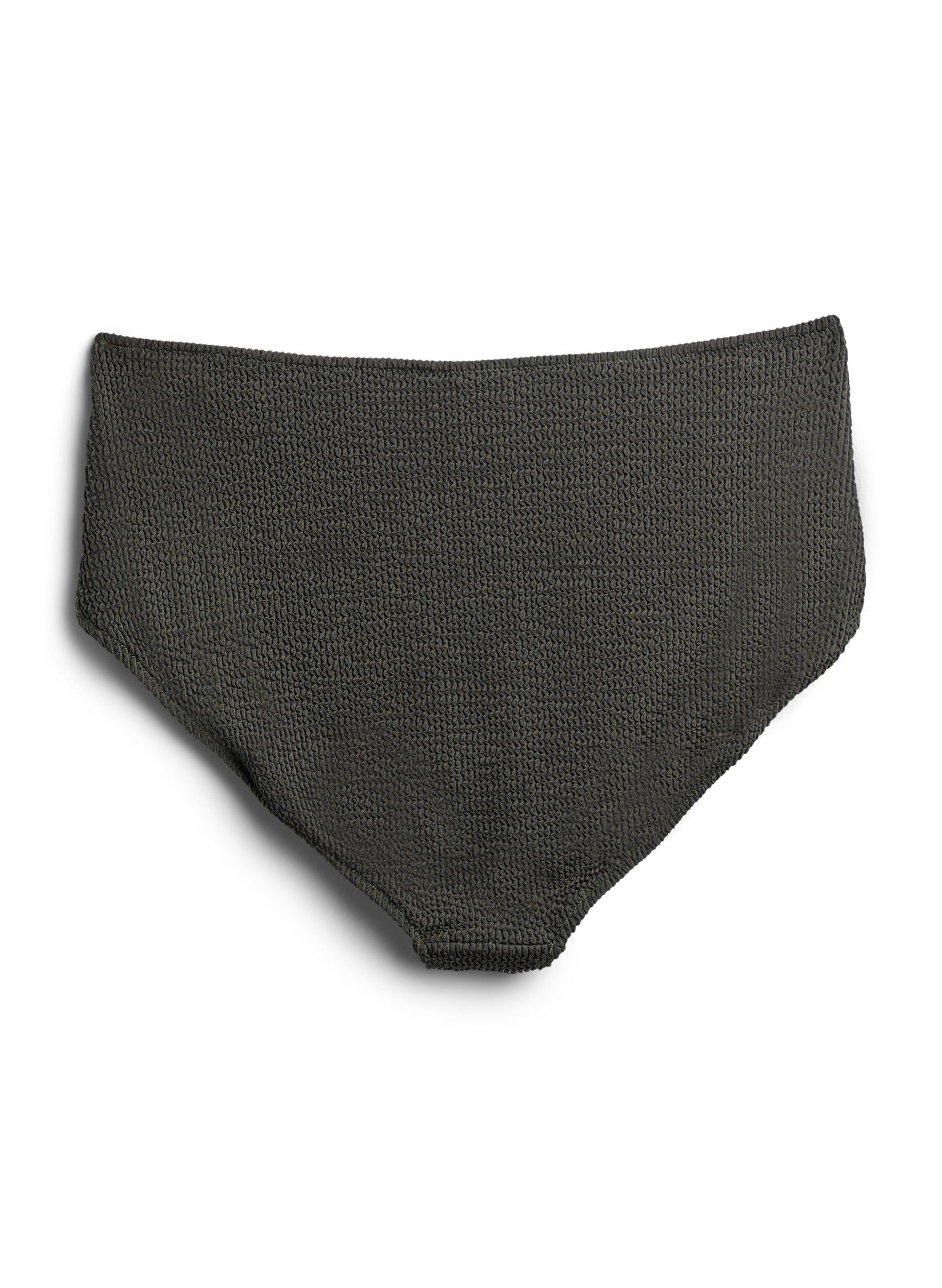 Zizzi Bikinihousut tekstuurilla ja korkealla vy&ouml;t&auml;r&ouml;ll&auml;, Vihre&auml;, Packshot image number 1