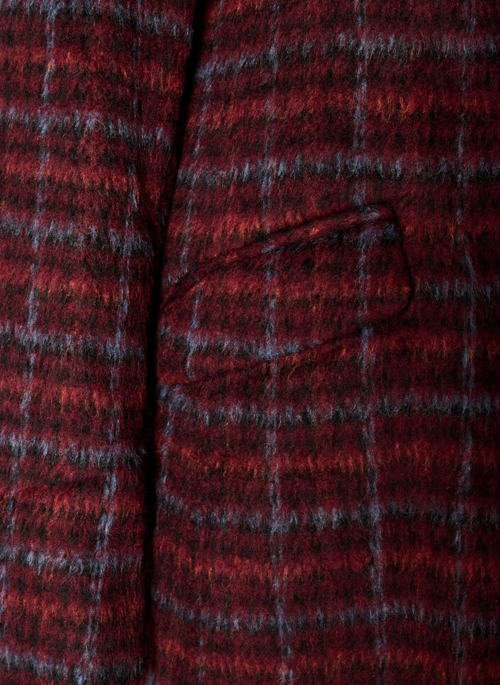 Tarkistettu takki taskuilla, Punainen, Packshot image number 3