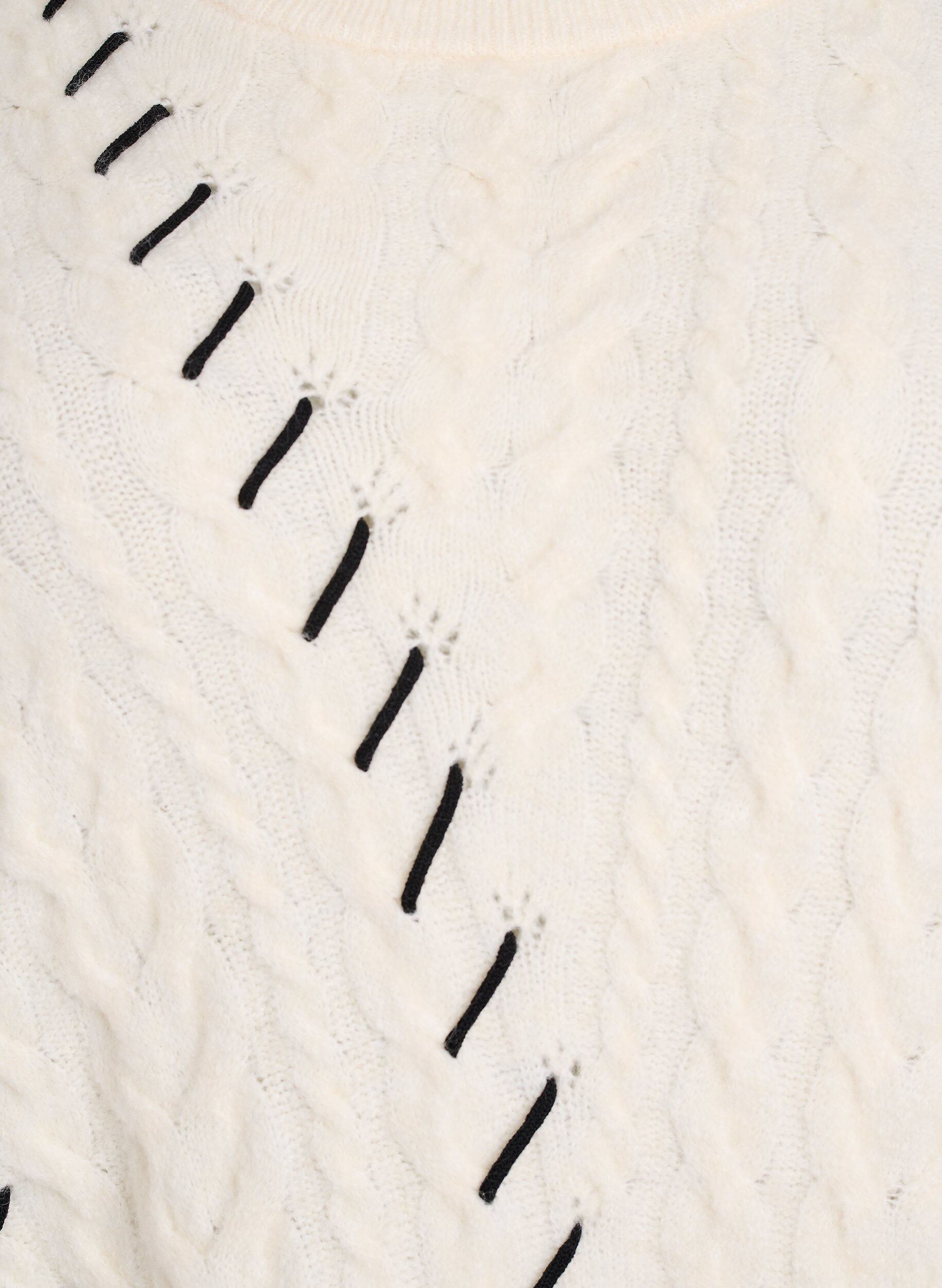 Zizzi Neulepusero palmikkokuviolla ja kontrastiyksityiskohdilla, Beige, Packshot image number 2