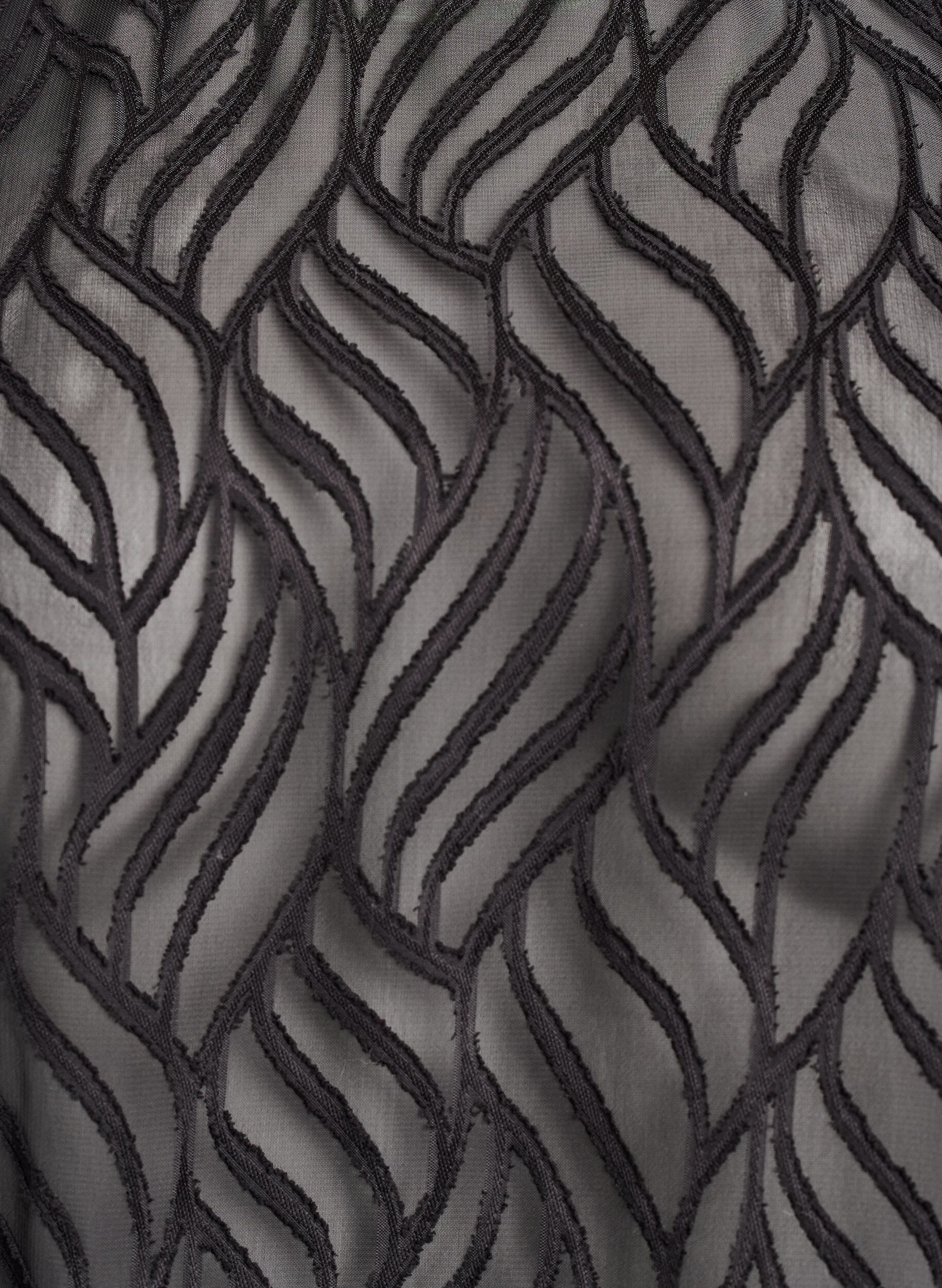 Zizzi Chiffonpusero tekstuurikuviolla, Musta, Packshot image number 2