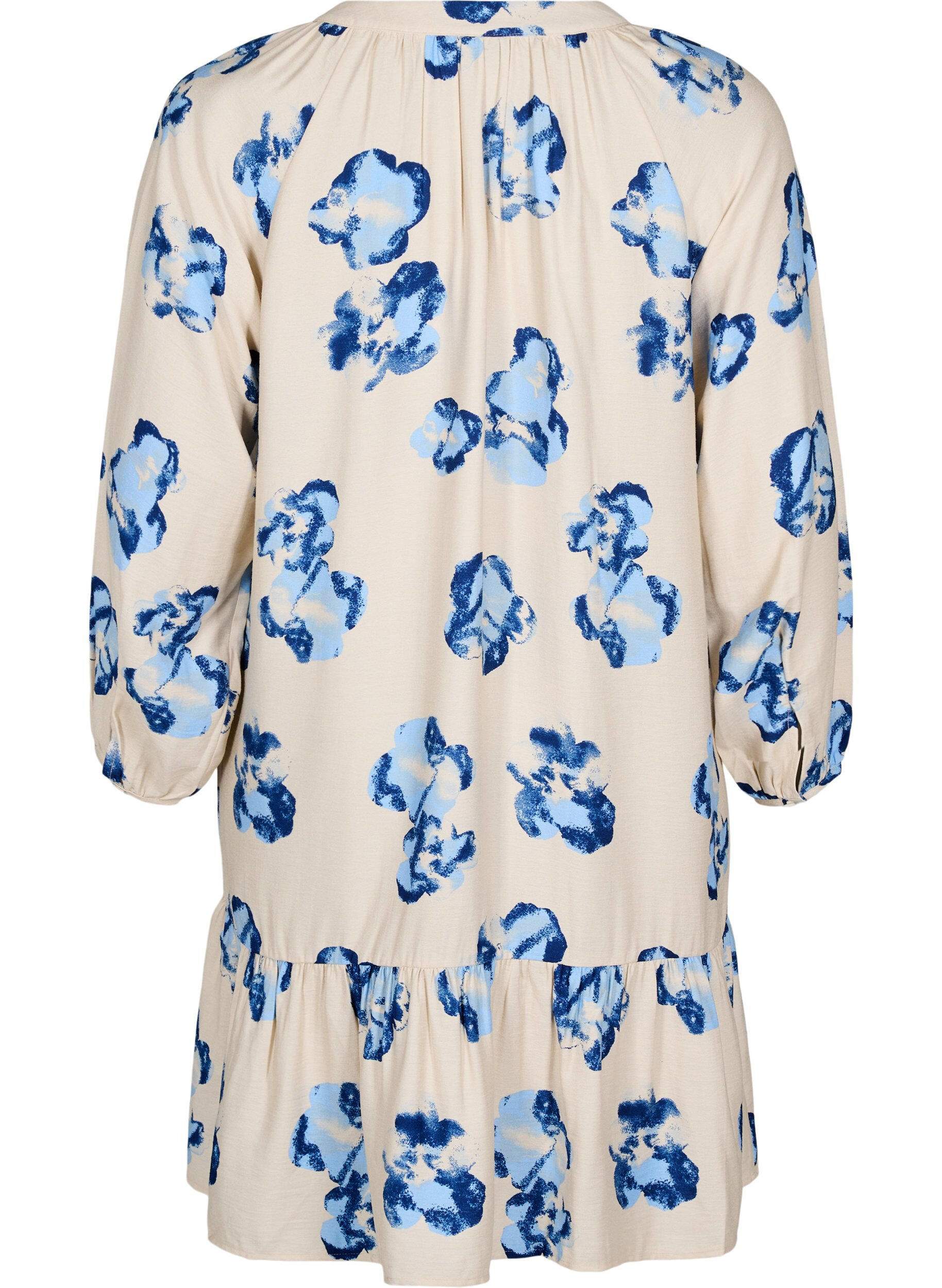 Zizzi Polvipituinen mekko pitkille hihoilla ja A-linjaisella leikkauksella, Valkoinen, Packshot image number 1