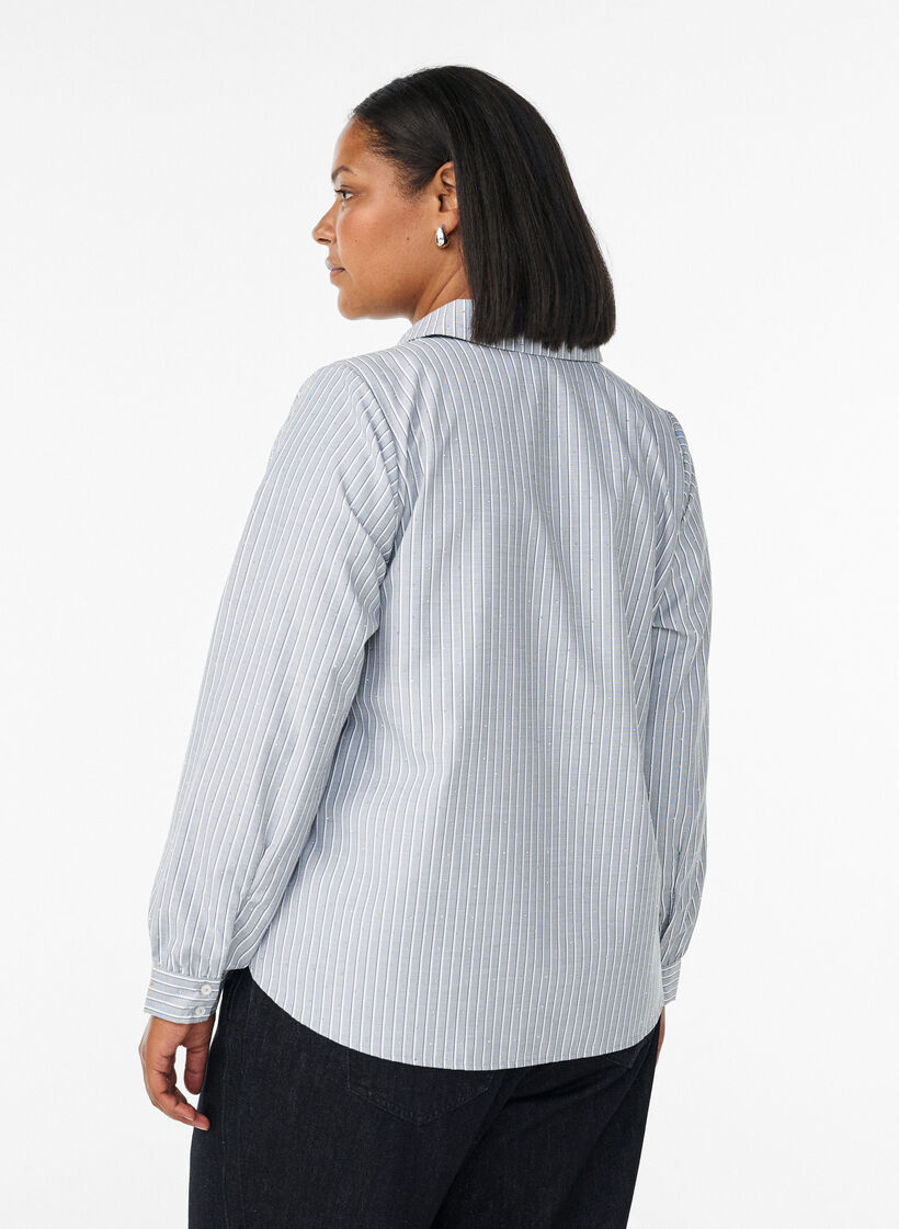 Raidallinen paita niiteillä, Musta, Model image number 2