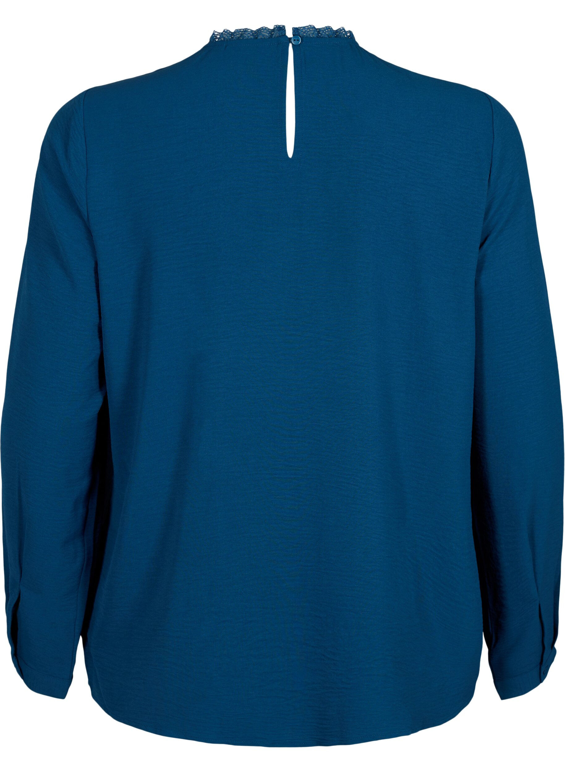 Zizzi Pitk&auml;hihainen pusero, jossa on pitsinen yksityiskohta, Titan, Packshot image number 1