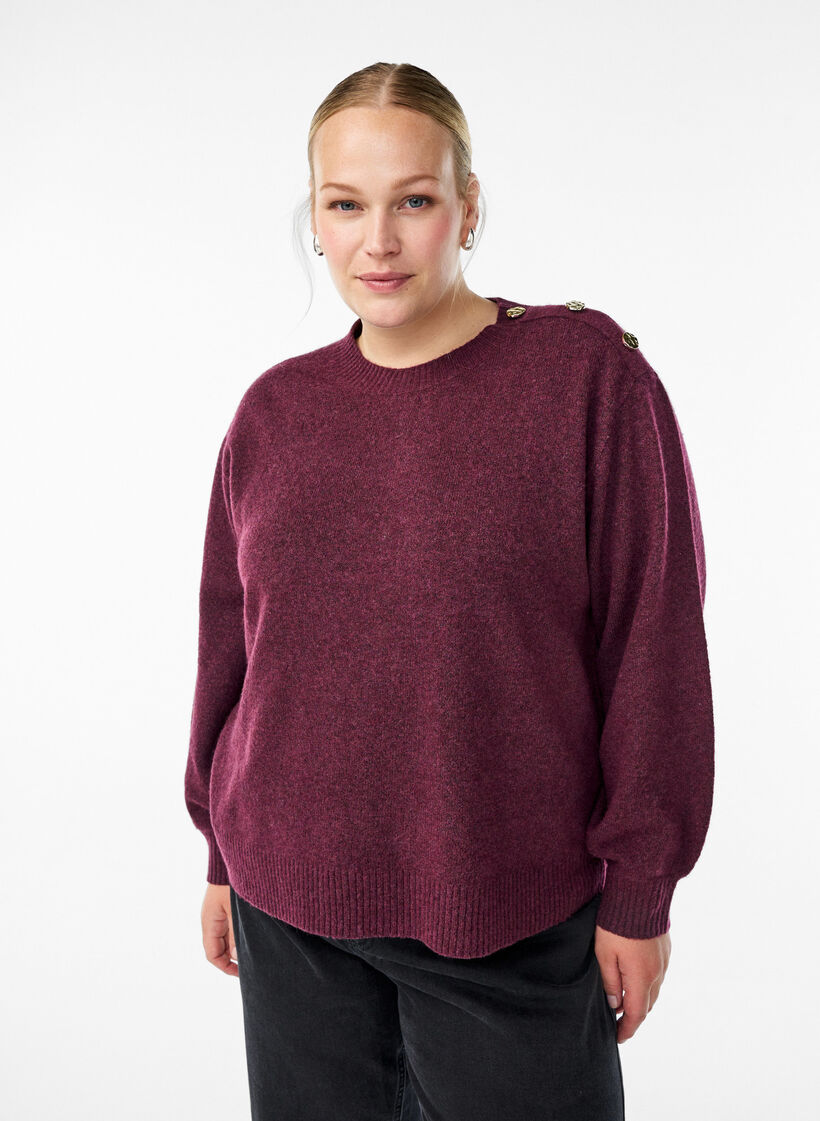 Neulepusero nappiyksityiskohdalla, Tumma Bordeaux, Model image number 0