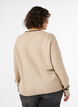 Neulepusero logolla ja kontrastiraidoilla, Beige, Model image number 2