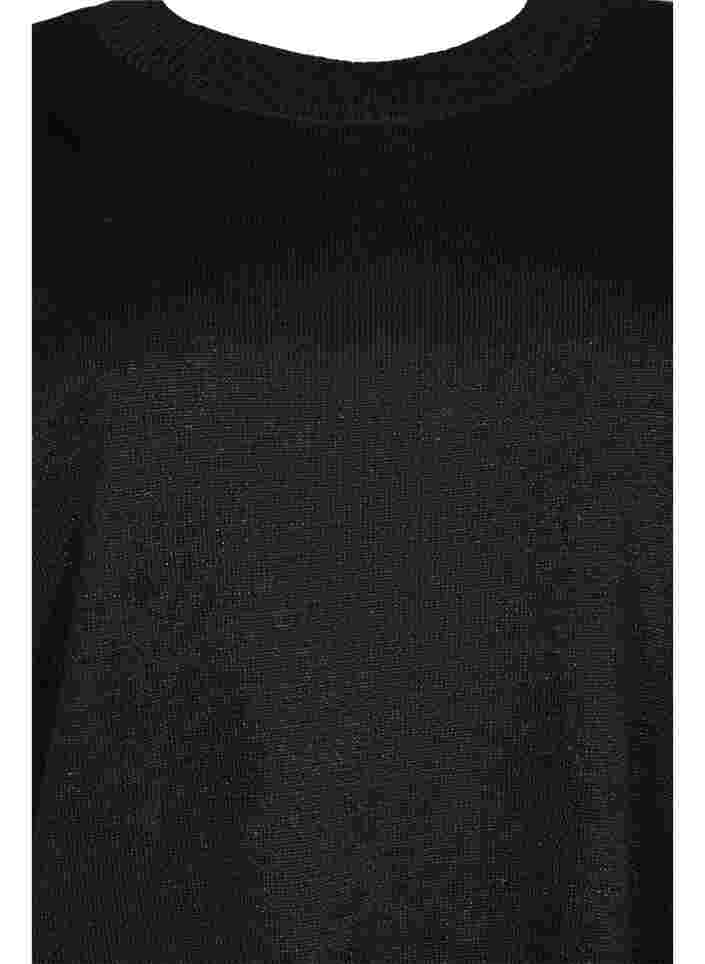 Neulemekko glitterillä ja lyhyillä hihoilla, Black W/Lurex, Packshot image number 2