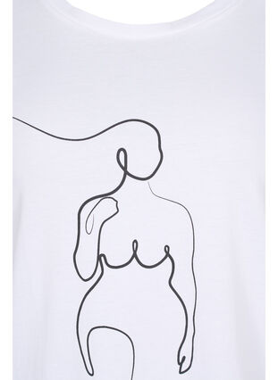 Puuvilla t-paita kuosilla, B. White w. Black, Packshot image number 2