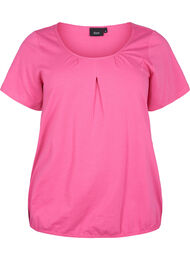 Lyhythihainen puuvillainen t-paita, Shocking Pink