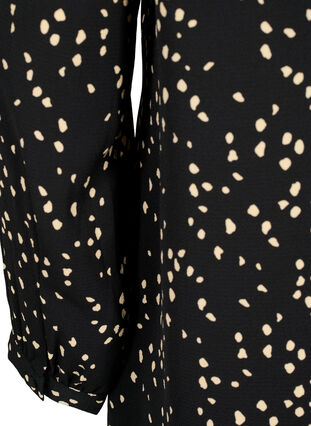 V-kauluksellinen mekko kuviolla, Black Dot AOP, Packshot image number 3