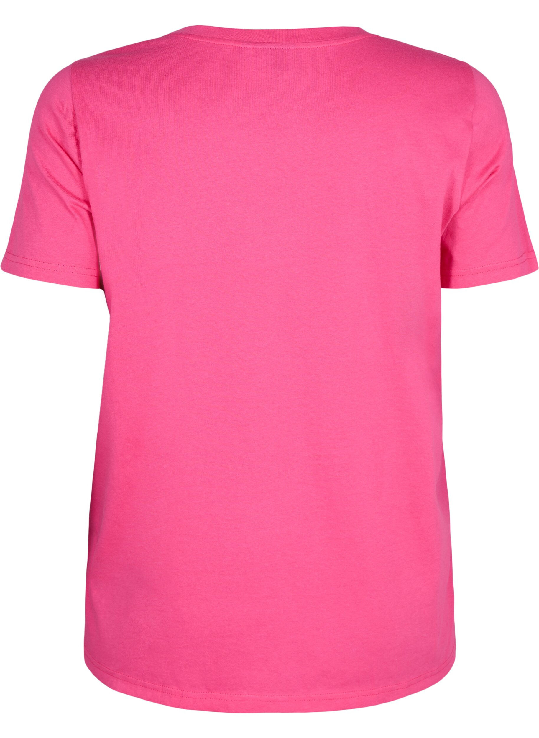 Zizzi Puuvillainen T-paita, jossa on kullanv&auml;rinen teksti, R.Sorbet w.Gold Love, Packshot image number 1