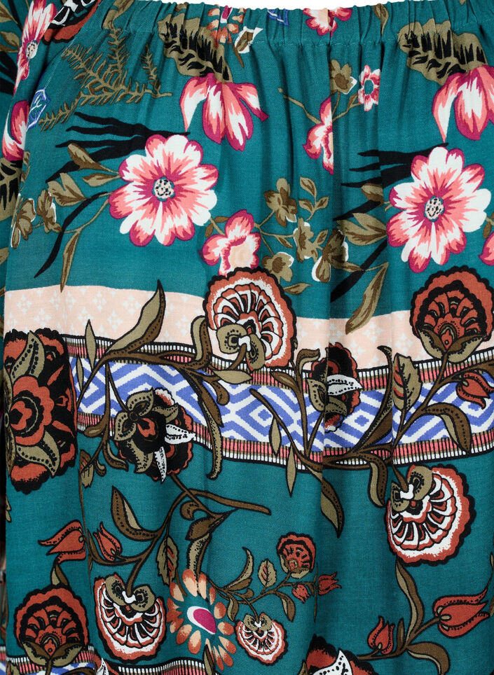 Kuviollinen rantamekko viskoosista, Vihreä, Packshot image number 2