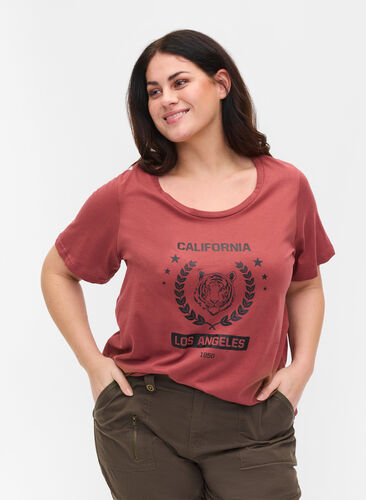 Puuvillainen t-paita painatuksella, Apple Butter CALI, Model image number 0