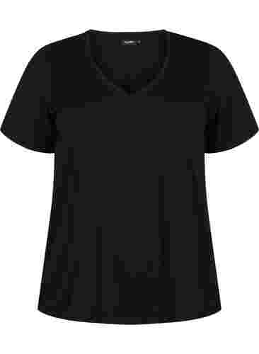 FLASH - 2 kpl t-paitoja v--pääntiellä, Black/Black, Packshot image number 2