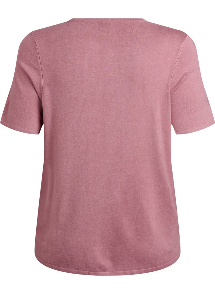 Lyhythihainen neuletakki viskoosista, Vaaleanpunainen, Packshot image number 1