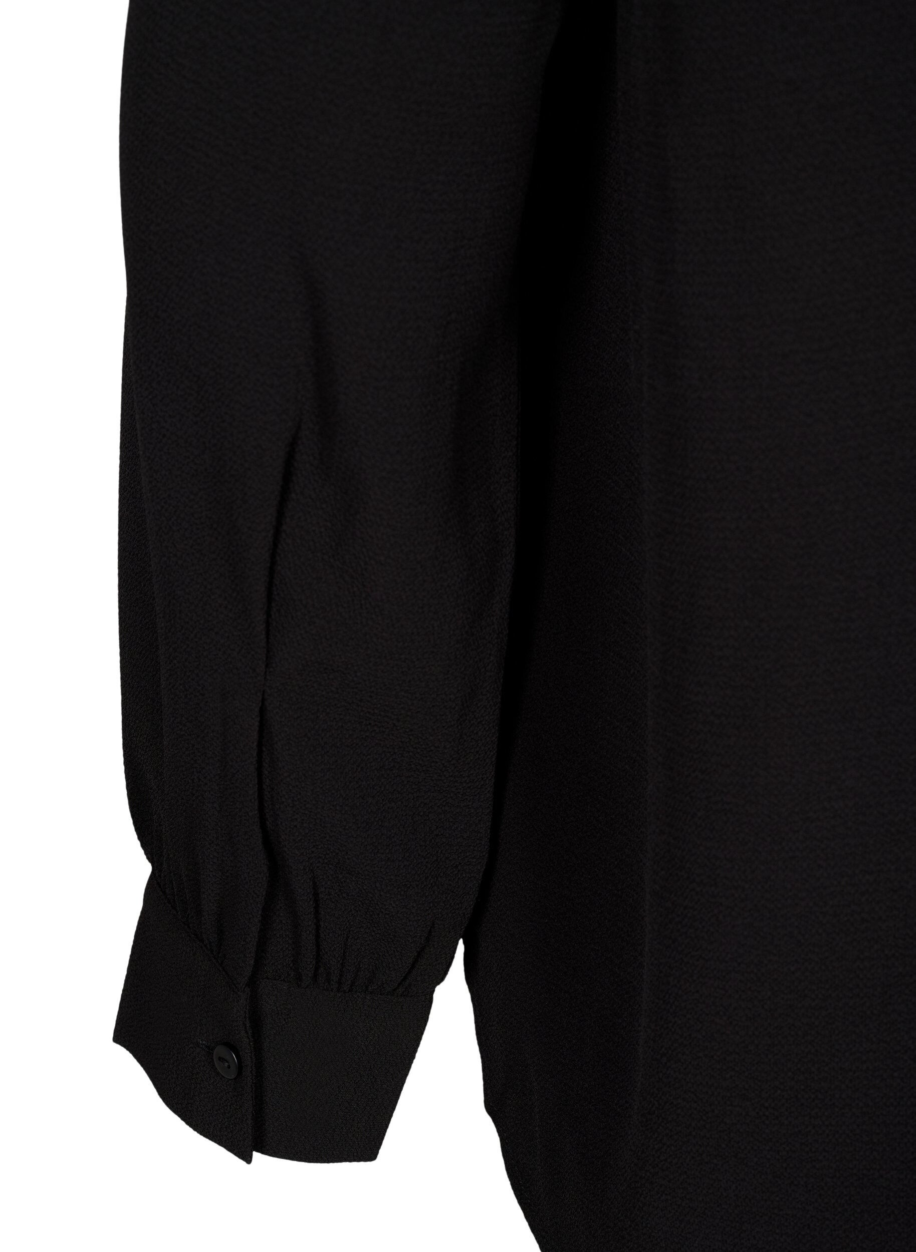 Zizzi Yksiv&auml;rinen kauluspaita, Black, Packshot image number 4