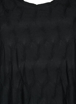 Kuvioitu mekko 3/4 hihoilla, Black, Packshot image number 2