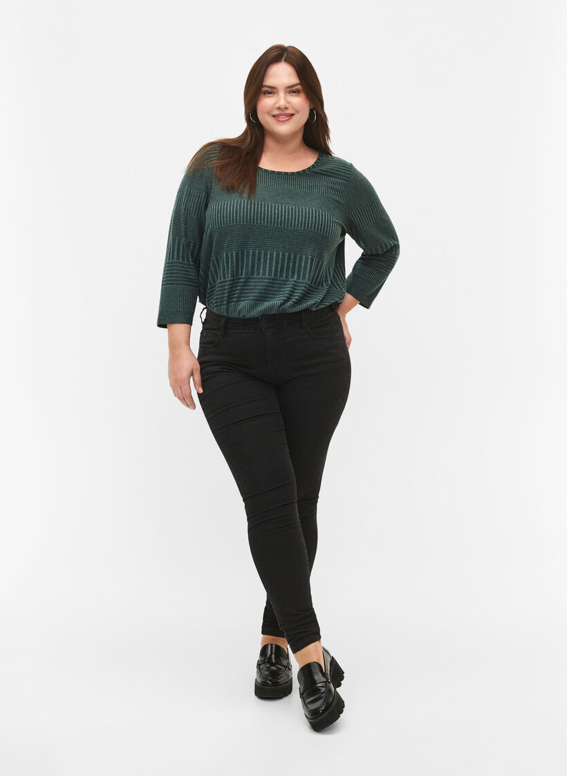 Pusero, jossa on 3/4 -hihat ja raidallinen kuvio, Scarab Melange, Model image number 2